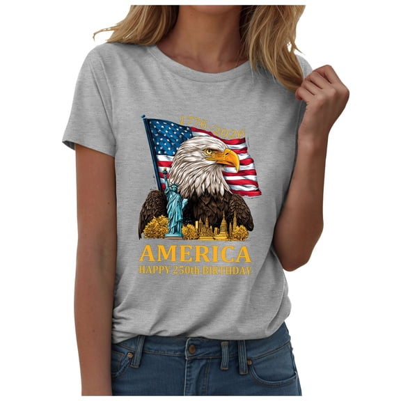 vigerkar 250TH Anniversary USA Shirt Patriotic Bald Eagle American Flag T-Shirt Cool Patriotic Eagle (Light Gray, 3XL)
