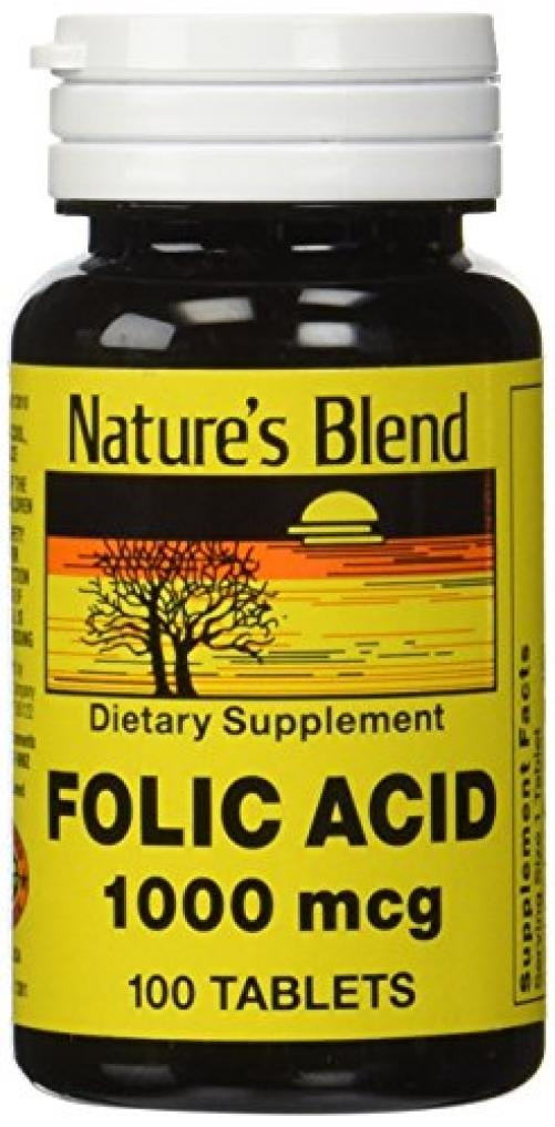 Nature's Blend Folic Acid 1000 mcg 1,000 mcg 100 Tabs