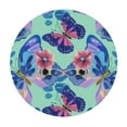 thumbnail image 2 of PIKWEEK  Butterflies Blue Orchid Flowers Fitted Round Tablecloth Waterproof Table Cloth with Elastic Edge Wipe Clean Table Cover for Indoor Outdoor, 2 of 7