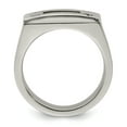 thumbnail image 2 of Edward Mirell Titanium Black Leather Insert Polished Ring, 2 of 7