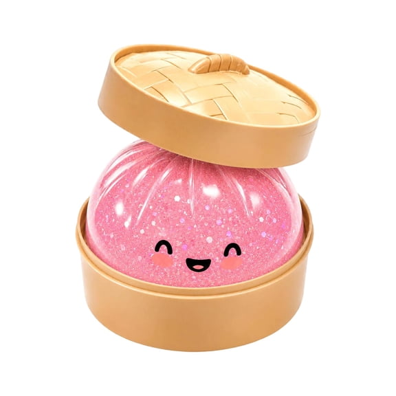 HOXZODT Holiday Glitter Dumpling Squeeze Toy Pink, Halloween Christmas Sensory Squishy Toy, Soft Stress Relief Fidget Vent Toy, Novelty Holiday Party Gift
