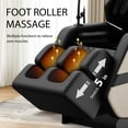 thumbnail image 6 of Full Body Massage Chair, PU Leather Zero Gravity Massage Chair with Bluetooth Speaker, Airbags and Foot Roller, 6 Fix Point Rollers Recliner Chair for Home, Office, Gold, 6 of 8