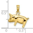 thumbnail image 4 of FJC Finejewelers 14k Yellow Gold 3d Pig with Curly Q Tail Charm, 4 of 7