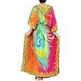 thumbnail image 4 of LA LEELA Women's Loungewear African Beach Maxi Plus Size Kaftan Casual Long Slit Dress Caftan Dresses for Women One Size Grass Peacock, Feather, 4 of 5