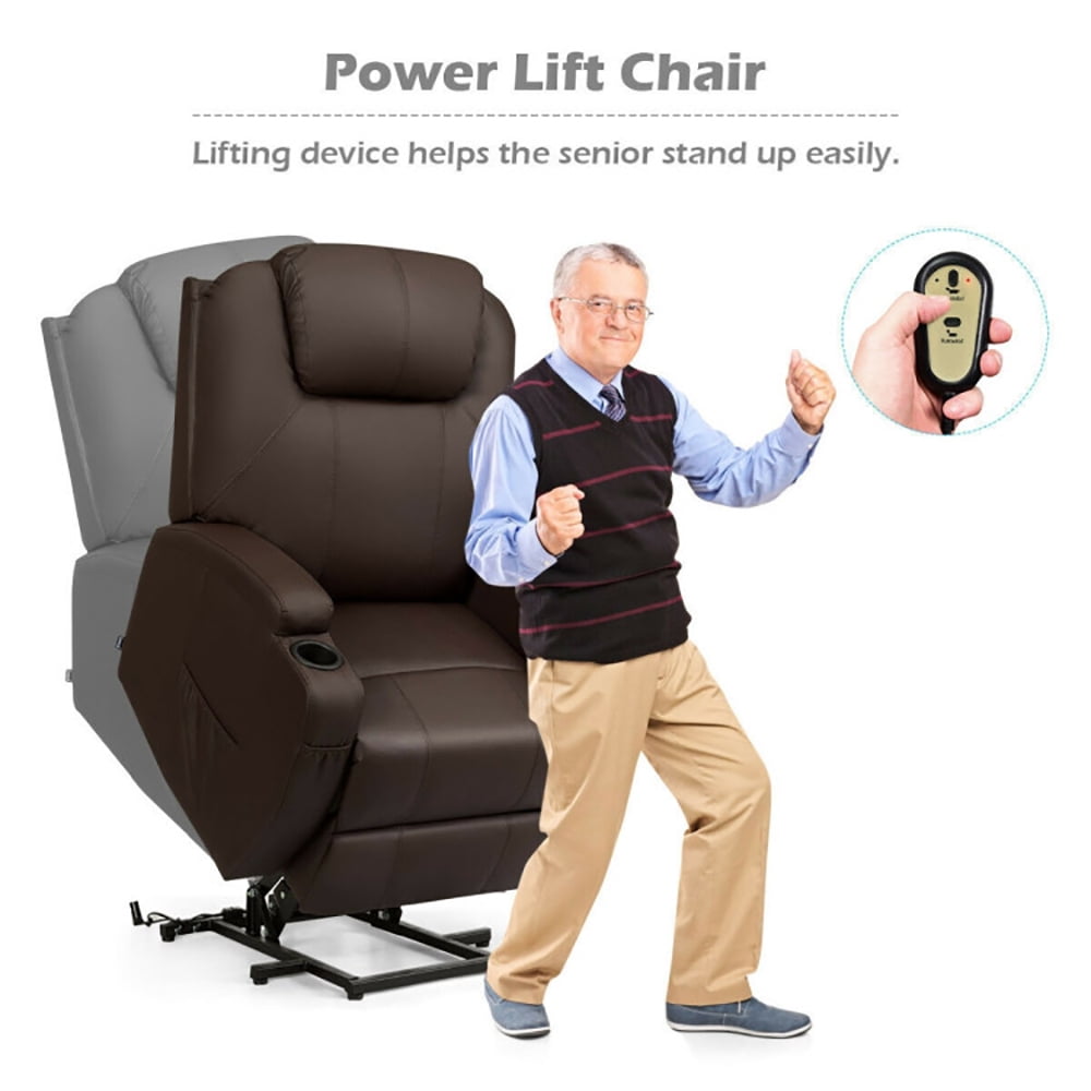 Finihen Massage Recliner Chair, Power Lift Recliner Chair with Massage and Heat for Elderly with Remote Control, for Living Room, Bedroom, Brown Finihen Massage Recliner Chair, Power Lift Recliner Chair with Massage and Heat for Elderly with Remote Control, for Living Room, Bedroom, Brown