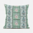 thumbnail image 3 of Amrita Sen Designs  26 x 26 in. Hamsa Hand Paisley Duo Broadcloth Indoor & Outdoor Zippered Pillow - White & Green, 3 of 5
