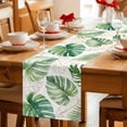 thumbnail image 5 of Green Monstera Leaves Table Runner 70 Inches, Tropical Summer Botanical Bed Runner Dresser Scarves Tabletop for Indoor Outdoor Parties/Ceremony/Banquet, 13" x 70", 5 of 9