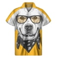 thumbnail image 3 of Camisa hawaiana vintage con retrato de perro para hombre, camisetas de verano de manga corta con estampado 3D de animales y mascotas, camisetas con botones, blusas con solapa, 3 of 5
