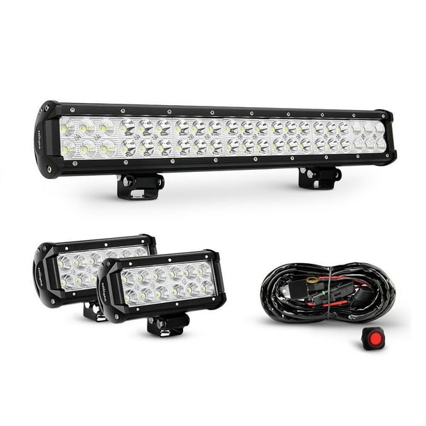 Nilight 20 Inch 126W Spot Flood Combo Led Light Bar 2PCS 6.5 Inch 36W