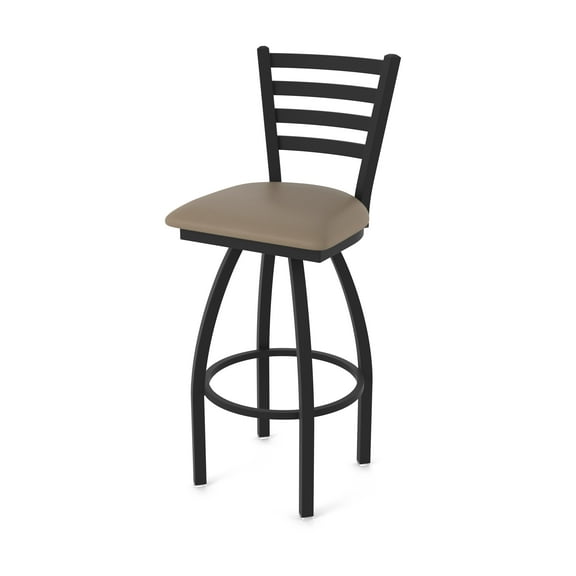 410 Jackie 30" Swivel Bar Stool with Black Wrinkle Finish and Canter Earth Seat