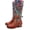 Brown B, variant on Artisan Handmade Women's Cowboy and Knight Boots - High Heels and Flat Bottoms Genuine Sheepskin, Ethnic and Vintage Style for Ladies and Girls