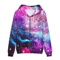 thumbnail image 5 of Renewold Galaxy Graphic Zip Up Hoodies for Women Size S Universe Nebula 3D Print Tops Fall Drawstring Sweatshirt Keep Warm Super-Soft Jacket with Pocket, 5 of 5