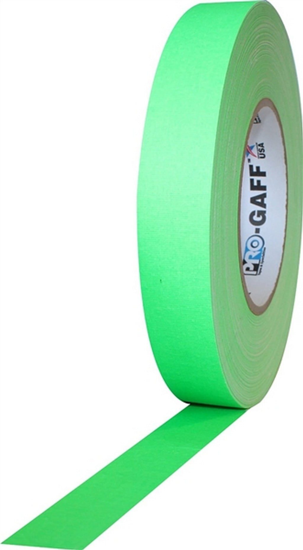 1" Pro Gaff Gaffers Tape 50 yards length fluorescent green matte. Premium HeavyDuty Gaffers