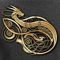 thumbnail image 3 of CafePress - Gold Norse Dragon Women's Long Sleeve Dark T Shirt - Women's Long Sleeve Graphic Tee Casual Fit, 3 of 4