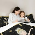 thumbnail image 4 of Homewish Dance Ballet Girl Bedding Comforter Set 7 Pieces for Teens Children,Cartoon Swan Full Bedding Set Lightweight,Golden Stars Glitter Fitted Sheet Flat Sheet,Microfiber Bedroom Decor, 4 of 8