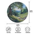 thumbnail image 4 of Round Placemats Set of 4 Heat Resistant Washable Kitchen Table Decorations 15.4in Flower-covered Forest Paths, 4 of 7