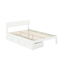 Boston Full Bed with 2 Drawers in White