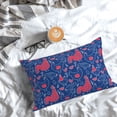 thumbnail image 5 of Goofa Chicken and Rooster Print Plush Throw Pillow Case, Soft Velvet with Hidden Zipper, Decorative Cushion Cover for Sofa, Bed, Car, and Home Décor-16"x24", 5 of 6