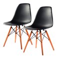 thumbnail image 1 of Costway 2PCS Milieu du Siècle DSW Chaise de Salle à Manger Pieds en Bois Style Moderne, 1 of 6