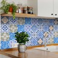 Mi Alma Blue Orange Spanish Peel & Stick Tiles Vinyl Backsplash 8x8
