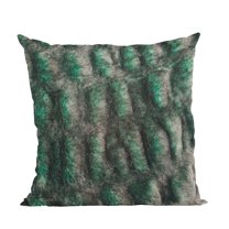 Plutus Emerald Green Plush Pelt Animal Faux Fur Luxury Throw Pillow - Double sided 20" x 20"