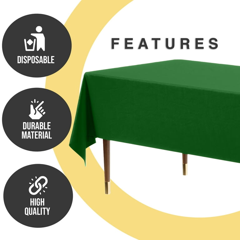 Exquisite Premium Waterproof Plastic Tablecloth, 54" x 108", Emerald photo 3
