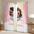thumbnail image 2 of jejeloiu Cute Ballet Girly Black Out Curtains,Kawaii Black Princess Curtains Pack of 2 (42x63 Each),Cartoon Pink Loves Bedroom Curtains For Girls Kids,Luxury Bedroom Decor, 2 of 6