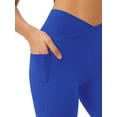 thumbnail image 5 of ValueVibe Womens Flare Yoga Pants with Pockets V Crossover Workout Pants Bootcut Tummy Control Leggings, Blue 2XL, 5 of 7
