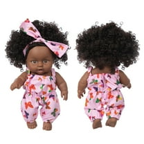 Tarmeek Baby Doll Toys for Girls Age 3 4 5 6 7 Years Old,8Inch Black African Black Baby Cute Curly Black Baby Dolls Toy Birthday Gifts for Kids