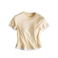 thumbnail image 2 of Pijama de manga corta para mujer, de verano, ligero y transpirable, con almohadillas para el pecho y camisetas de manga corta. Pijama de poliéster para mujer., 2 of 3