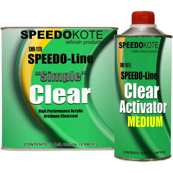 Speedokote Automotive Acrylic Urethane Clear Coat, 3:1 mix Clearcoat gallon Kit w/Medium Act., SMR-1170/1102 For California, Delaware, or Maryland, order SS-132