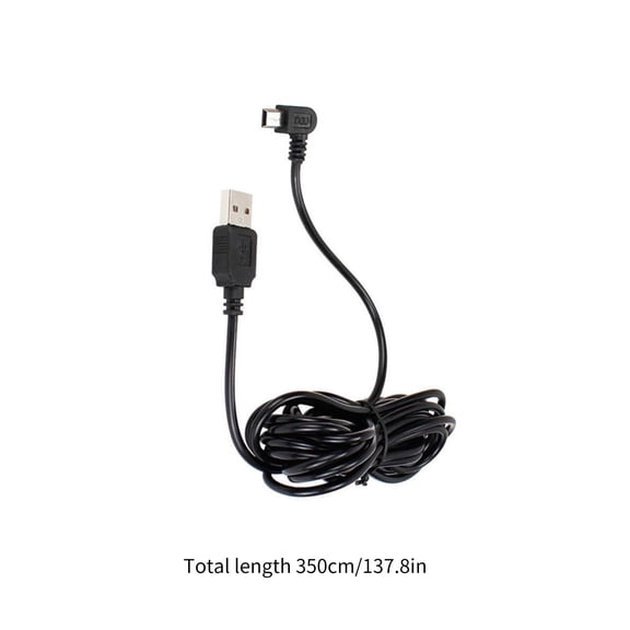 Yoetaun Car Driving Recorder 3.5 Meters USB Right-head Charging Power Cord for MP3 Black