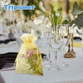 thumbnail image 3 of Tripumer 100 Pcs 4x6 inch Drawstring Organza Pouches Sheer Mesh Jewelry Candy Bags for Wedding Party Gift Packaging Gold, 3 of 7