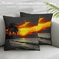 thumbnail image 3 of Creowell Sunset Palm Trees Fashion Style Dirt-Resistant Throw Pillow Covers for Couch Sofa Bed Living Room Bedroom Zipper Closure Summer Pillow Case 1PC 18x18in, 3 of 5