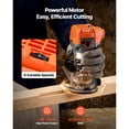 thumbnail image 2 of KFFKFF Wood Router, 1 HP 710W, Variable Speed Palm Router Tool with 1/4 in Collet, Compact Edge Wood Trimmer with Fixed, Plunge & Tilt Base, Soft Start, 2 of 9