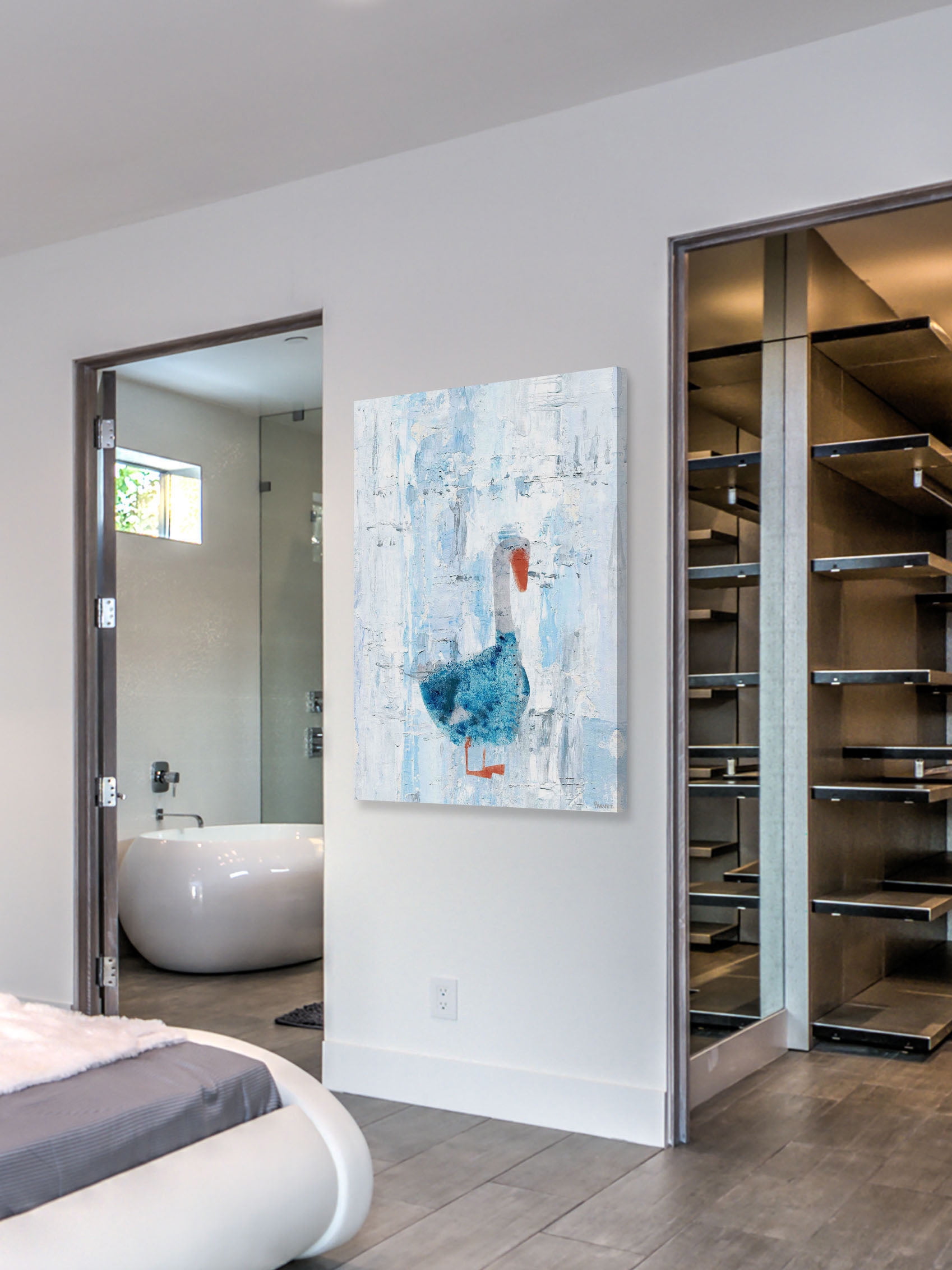 "Dapper Duck" Painting Print on Wrapped Canvas