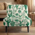 thumbnail image 2 of HELLHERO Non Slip Armless Accent Chair Cover Elastic Bottom Stain Protection Armless Accent Chair Protector for Vacation Home, Cactus, 2 of 8
