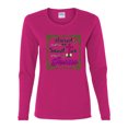 thumbnail image 2 of Wild Bobby, Raised On Sweet Tea & Jesus, Inspirational Christian, Women Graphic Long Sleeve Tee, Fuschia, Medium, 2 of 5