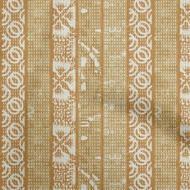 oneOone Cotton Poplin Dark Mustard Fabric Block Print Sewing Craft Projects Fabric Prints By Yard 56 Inch Wide