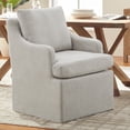 thumbnail image 4 of VKNOW Minimalist Upholstered Dining Chairs Set of 2 Ergonomic Comfort Dining Arm Chairs for Dining Room, Living Room, Office, Gray, 4 of 12