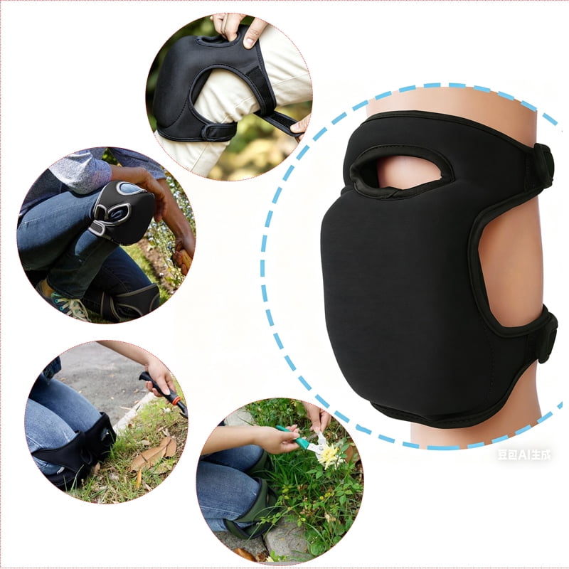 2 Pack Gardening Knee Pads Soft Comfort Kneeler Knee Protective Cushions Ultra Thick Memory Foam Anti-slip Adjustable Knee Braces Kneepads for Gardener Cleaning Kneeling Scrubbing Floors Work Pruning