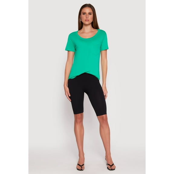 Womens Scoop Neck Pocket T Shirt