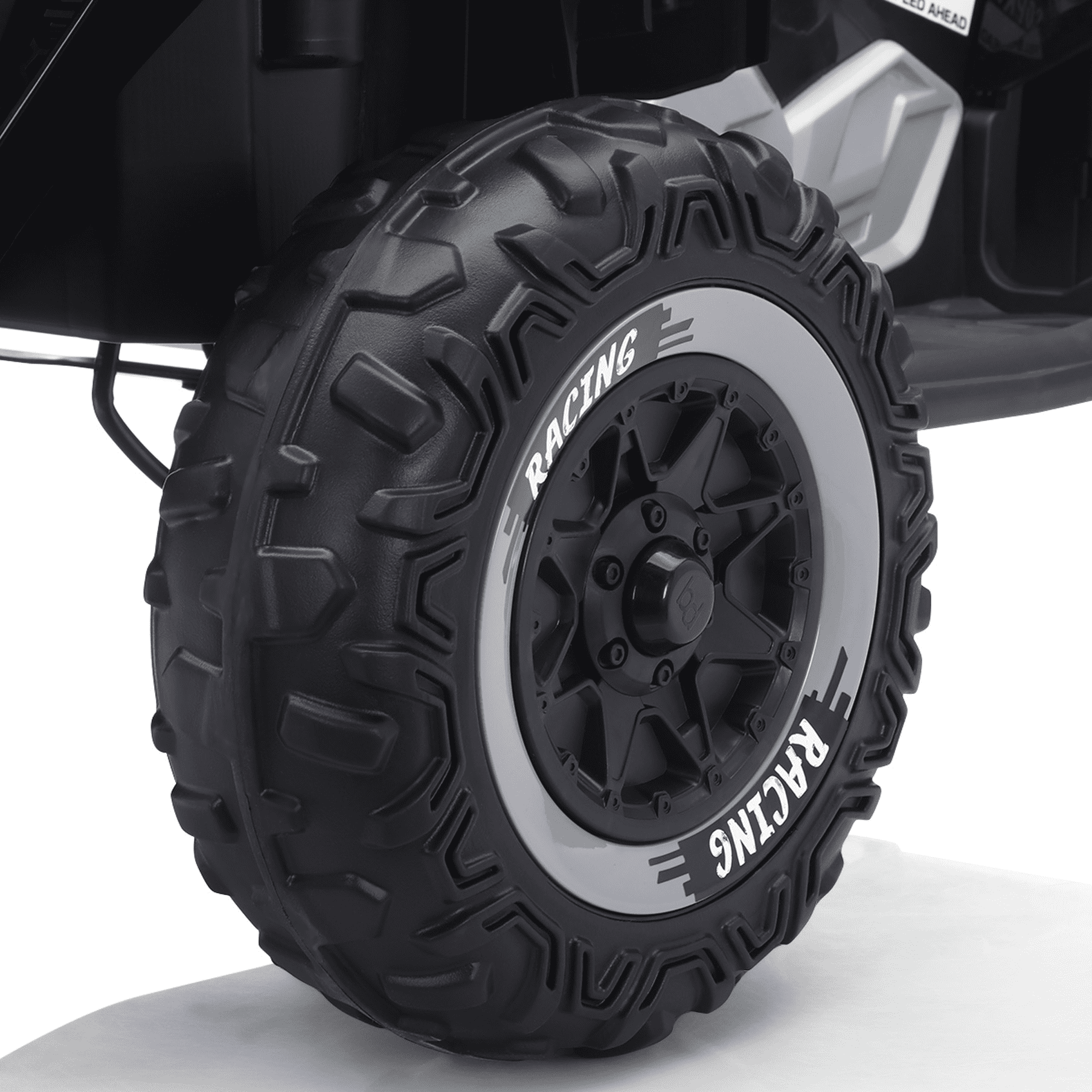 Joyracer 24 Volt Ride on ATV for Kids, 4WD 4 Wheeler Electric Car with Remote Control, 2 Seats Ride on Toys for Toddlers, w/Headlights, Bluetooth, Music, USB, EVA Tires, Black