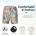 thumbnail image 5 of Sigee Trendy Floral Design Print Mens Swim Trunks with Compression Liner Quick Dry Swim Stretch Beach Shorts with Pockets,S-3XL, 5 of 7