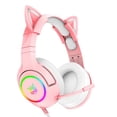 thumbnail image 2 of Auriculares Onikuma con sonido estéreo, iluminación RGB, reducción de ruido, auriculares para juegos con cable, 7.1 canales, USB, rosa Speravity EL002606-02B, 2 of 2