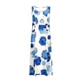 thumbnail image 5 of LSLJS Robe Longue Sans Manches en Coton et Lin à Col Rond Imprimée avec Poche, Robe d'Été de Plage, 5 of 5