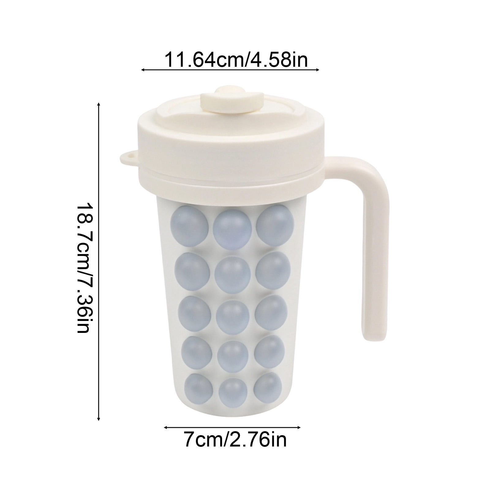 Silicone Ice Tray with Water Bottle and Straw Cup - Fast Press Ice Maker for Cold Drinks, Silicone Ice Mold with Stainless Steel Inner Container