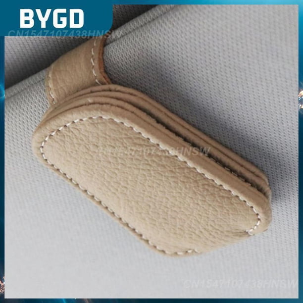 Universal Card Ticket Holder Stand Genuine Leather Auto Fastener Clip Glasses Ticket Document Holder Magnetic Sunglasses ClipGrayChina He Qiyong unisex