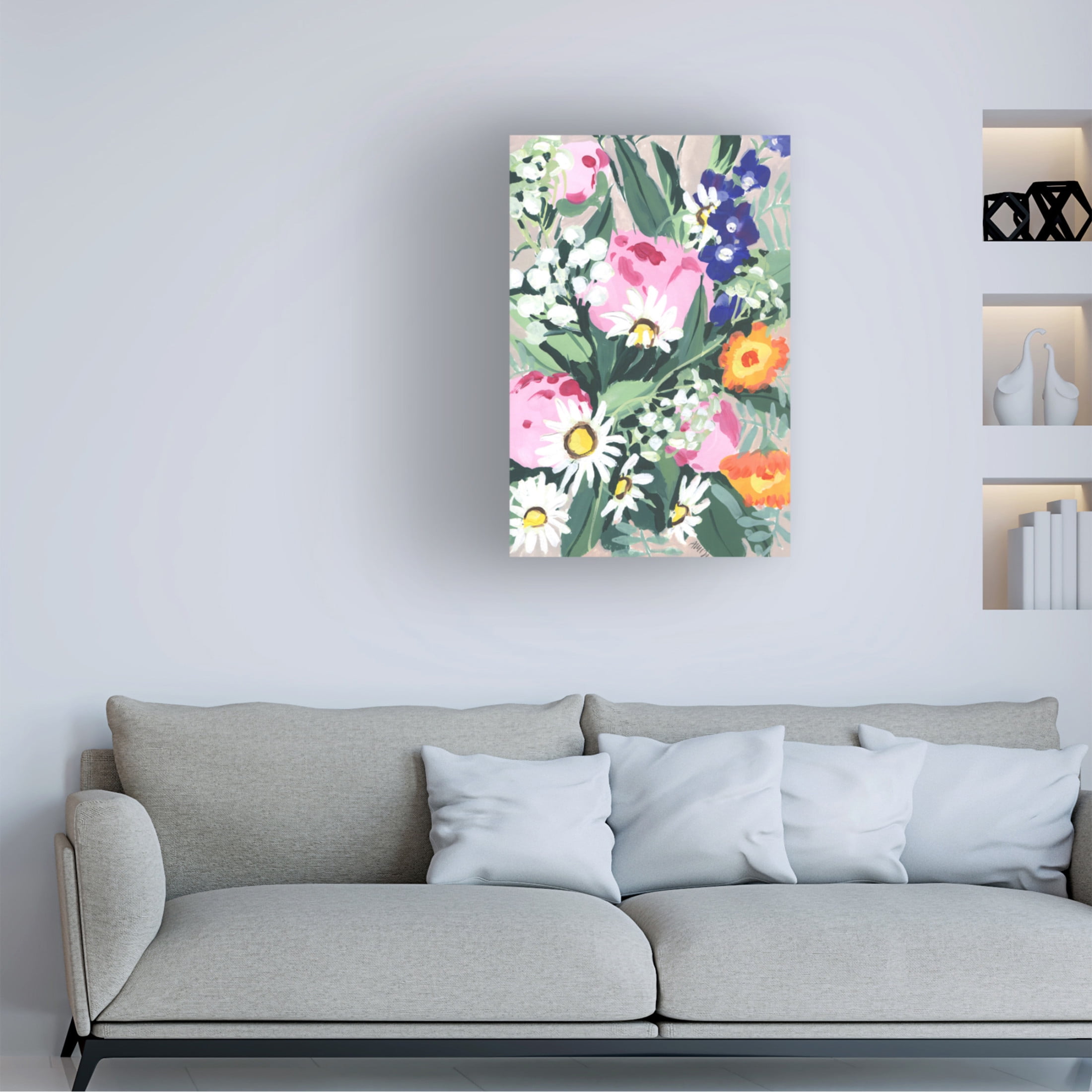 Trademark Fine Art Ania Zwara  Daisies On Green Grass Canvas Wall Art