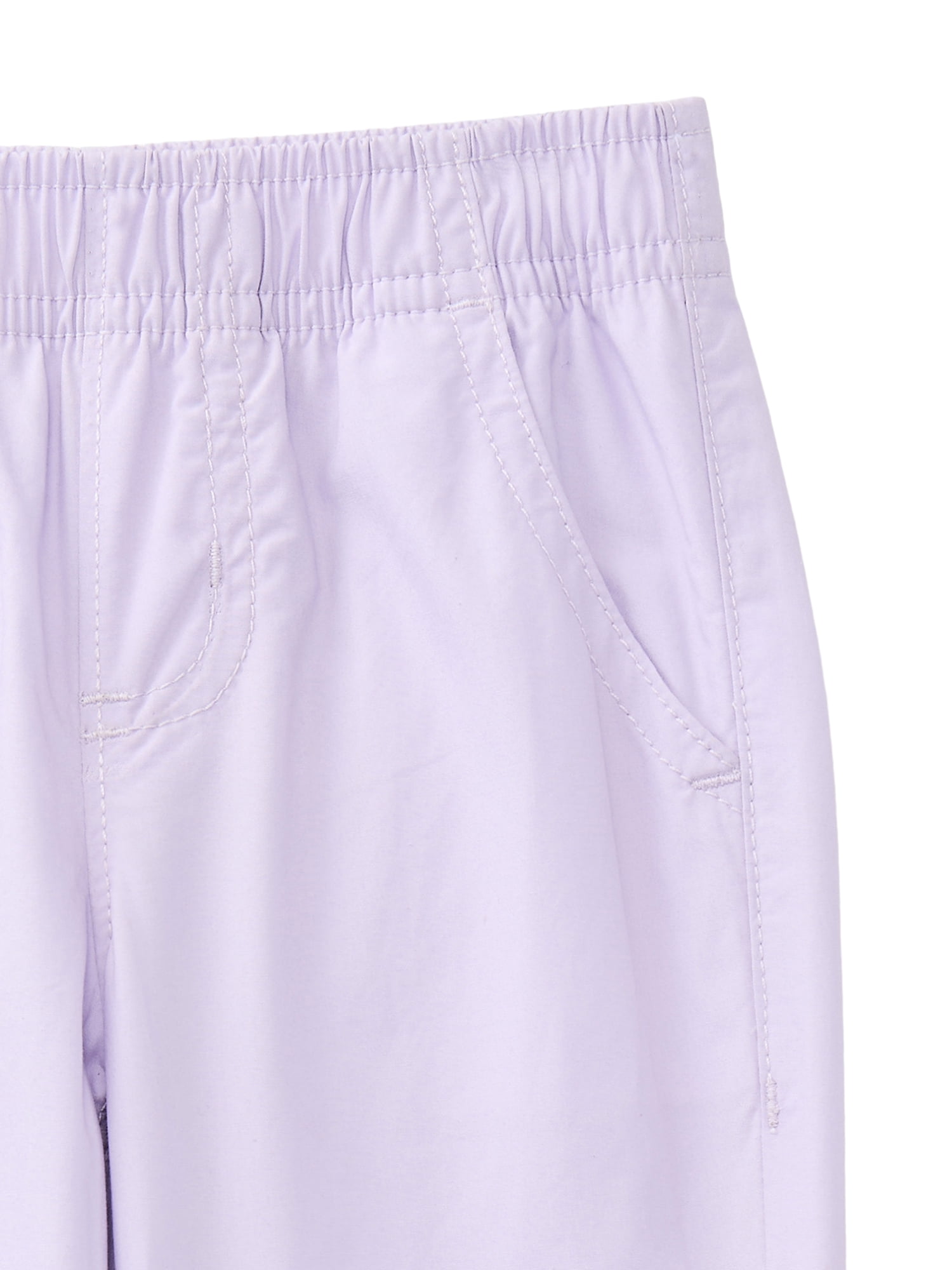 Wonder Nation Baby Girls Woven Cotton Jogger Pants, Sizes Newborn-24M